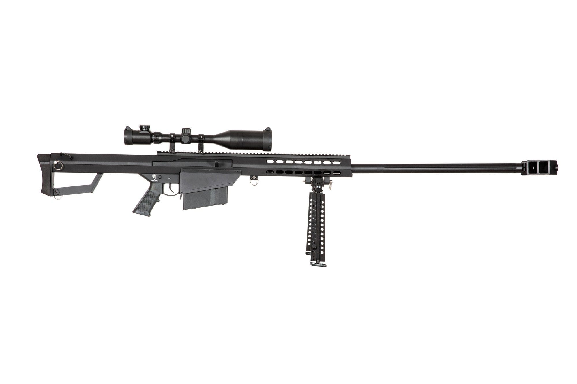 Barrett M82A1 SW-024A Spring Sniper Rifle (avec lunette + bipied) - noir