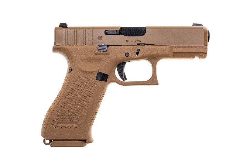 GLOCK 19X Green Gas GBB Pistol Replica - Coyote Brown by Umarex on Airsoft Mania Europe