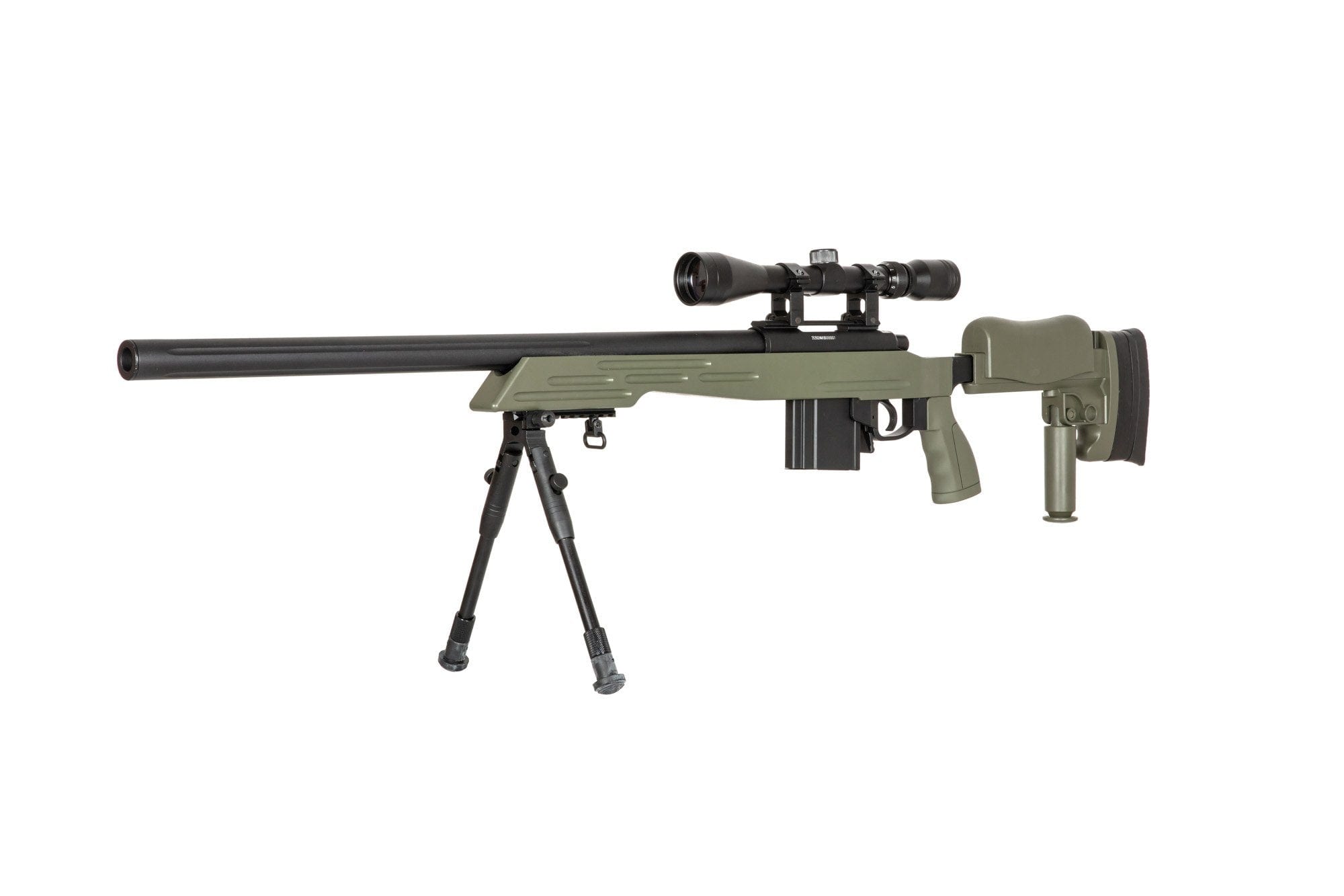 Sniper Rifle with scope and bipod MB4413D - OD by WELL on Airsoft Mania Europe