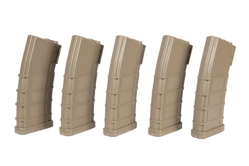 Set of 5 BMAG 140 BB Magazines for M4/M16 Replicas - Tan by BOLT on Airsoft Mania Europe