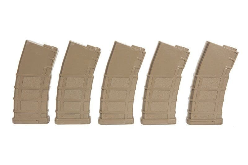 Set of 5 BMAG 140 BB Magazines for M4/M16 Replicas - Tan by BOLT on Airsoft Mania Europe
