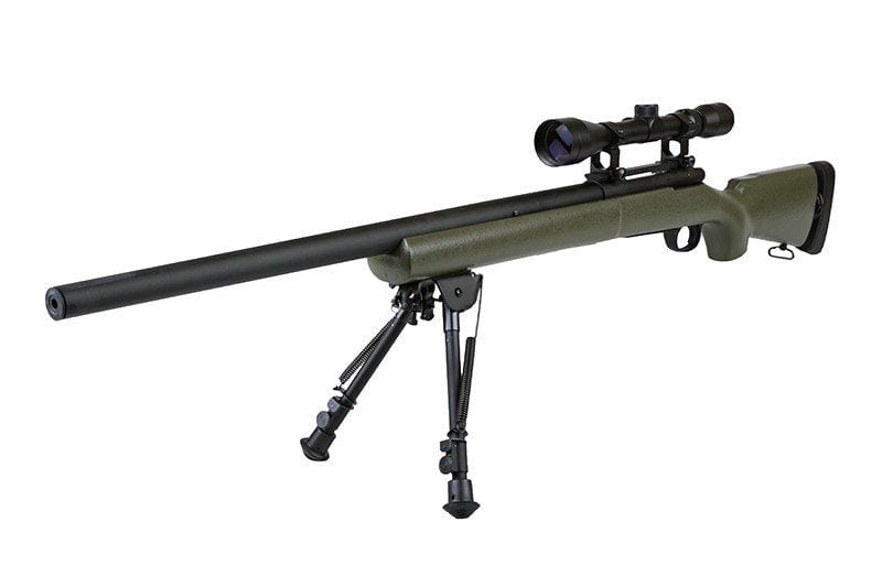 Fusil de précision M24 amélioré SW-04 avec lunette de visée et bipied - olive