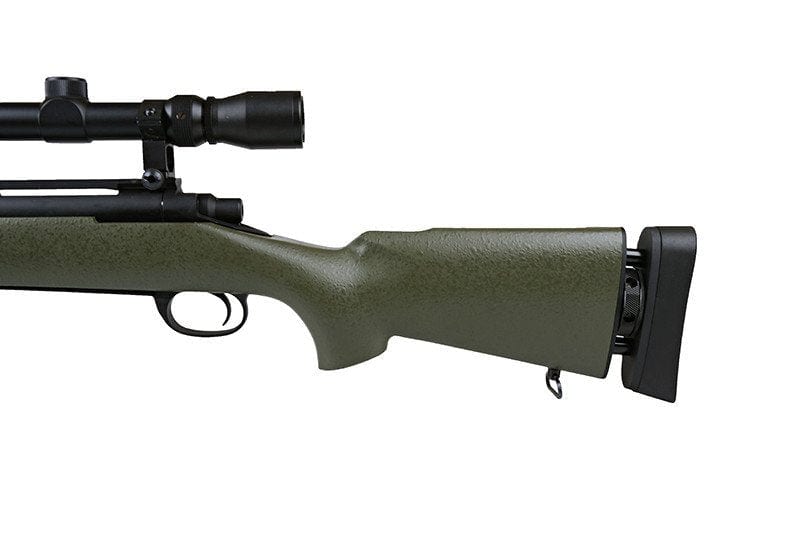 Fusil de précision M24 amélioré SW-04 avec lunette de visée et bipied - olive