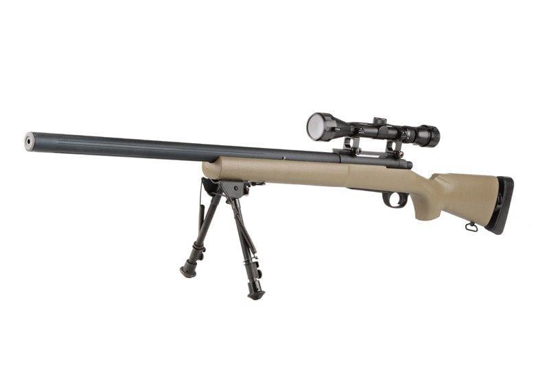 SW-04J Upgraded M24 Army Sniper Rifle mit Zielfernrohr und Zweibein – hellbraun