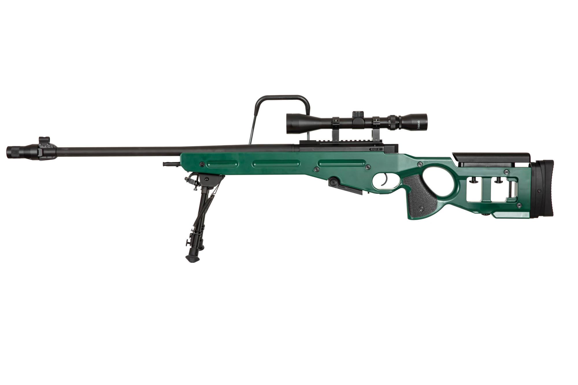 SV-98 CORE™ sniper rifle replica with bipod, scope and sound suppressor - russian green