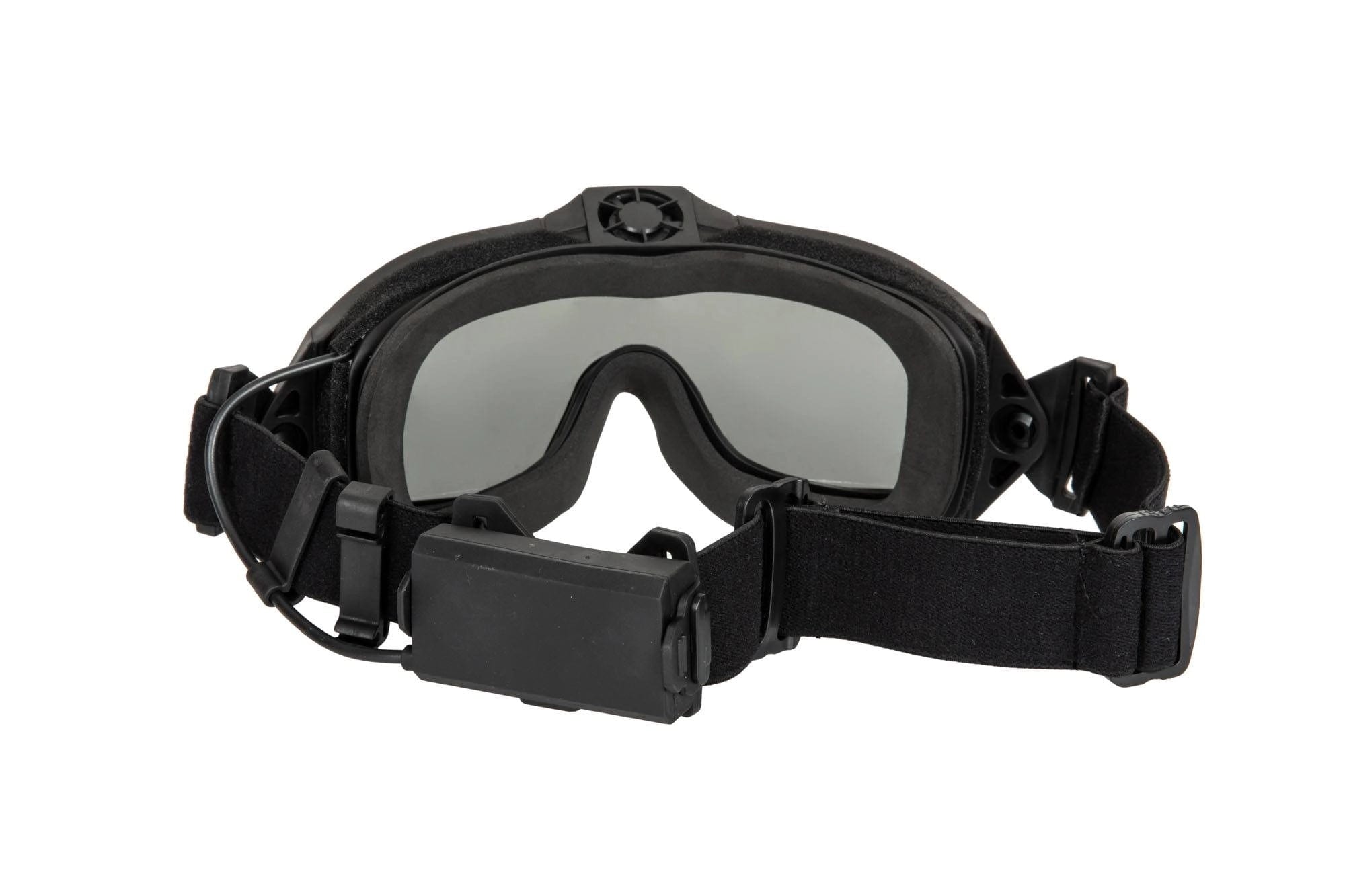 Taktische Schutzbrille mit Lüfter - Schwarz