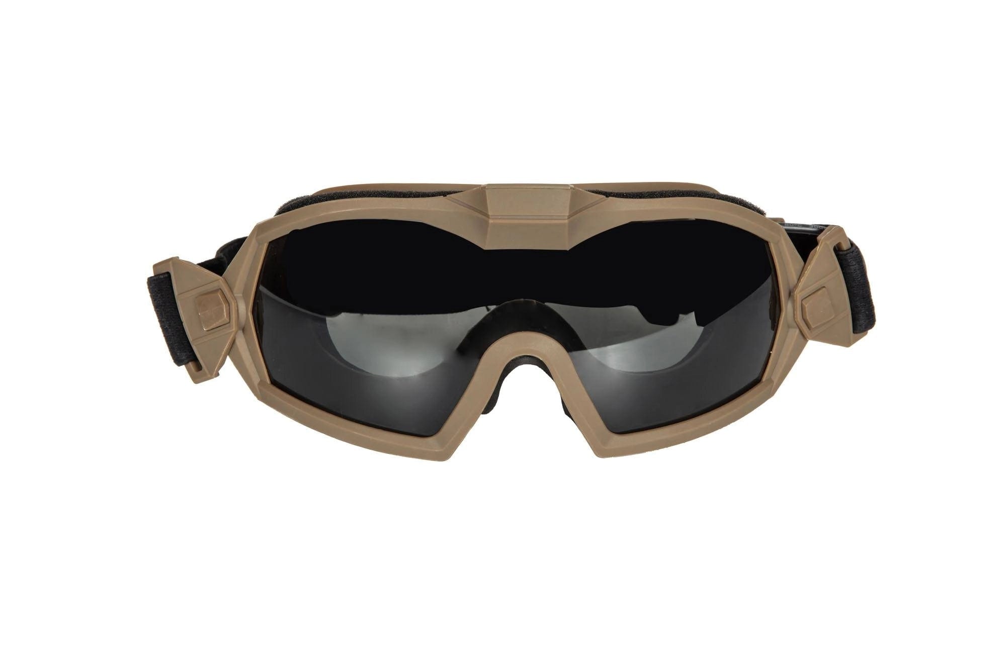 Taktische Schutzbrille mit Lüfter - Hellbraun