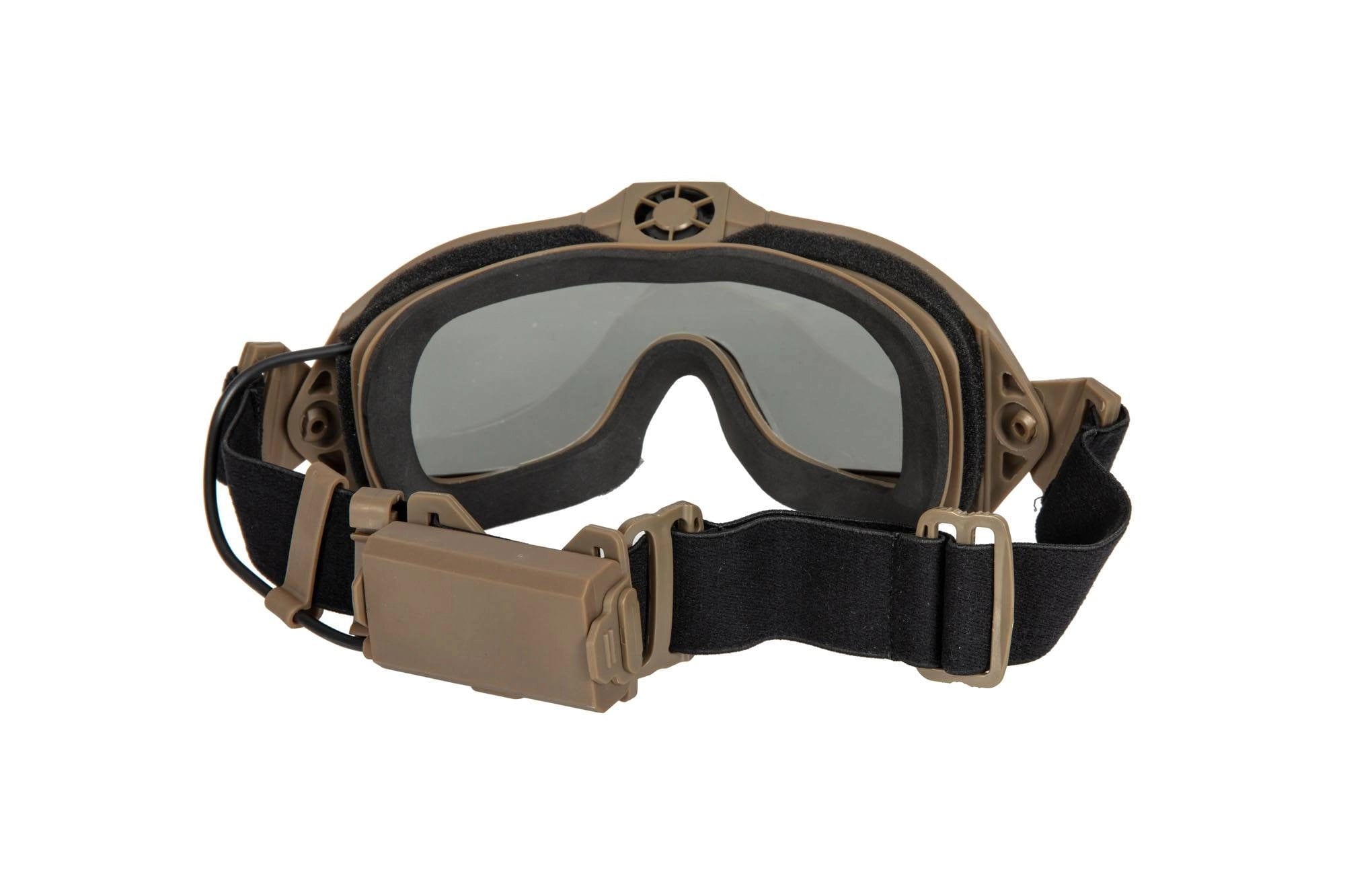 Taktische Schutzbrille mit Lüfter - Hellbraun
