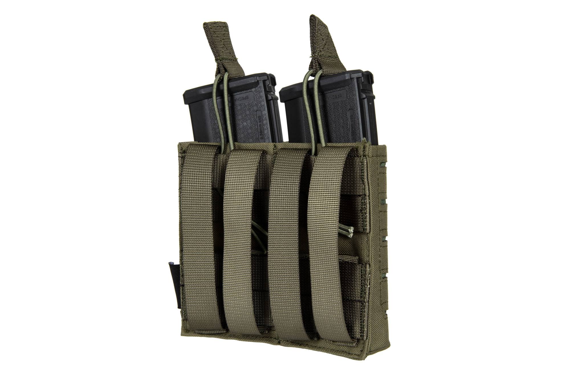 Double Laser-Cut MOLLE M4 Mag Pouch - Ranger Green
