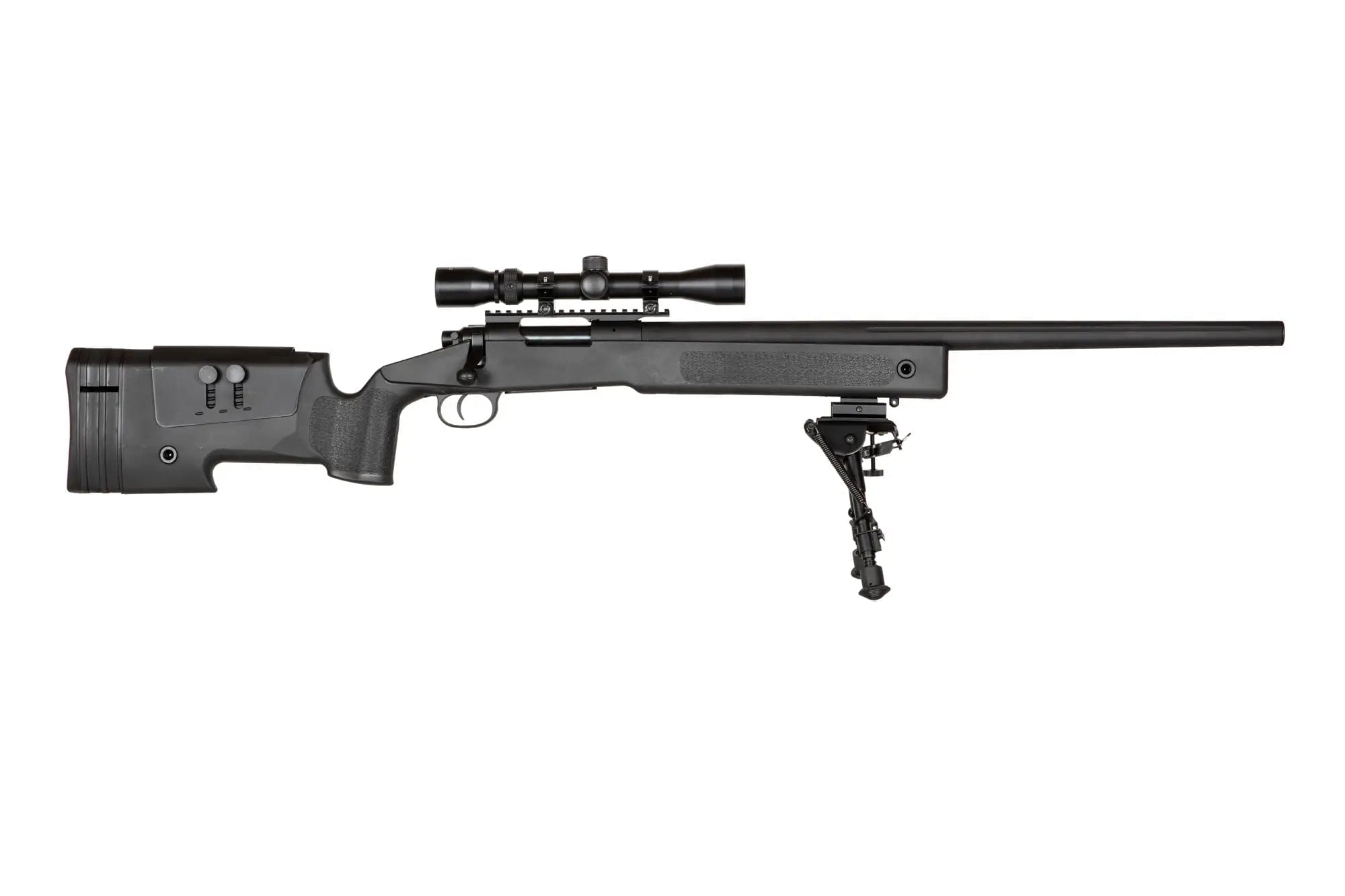SA-S02 CORE Hochgeschwindigkeits-Scharfschützengewehr + Zielfernrohr und Zweibein – Schwarz