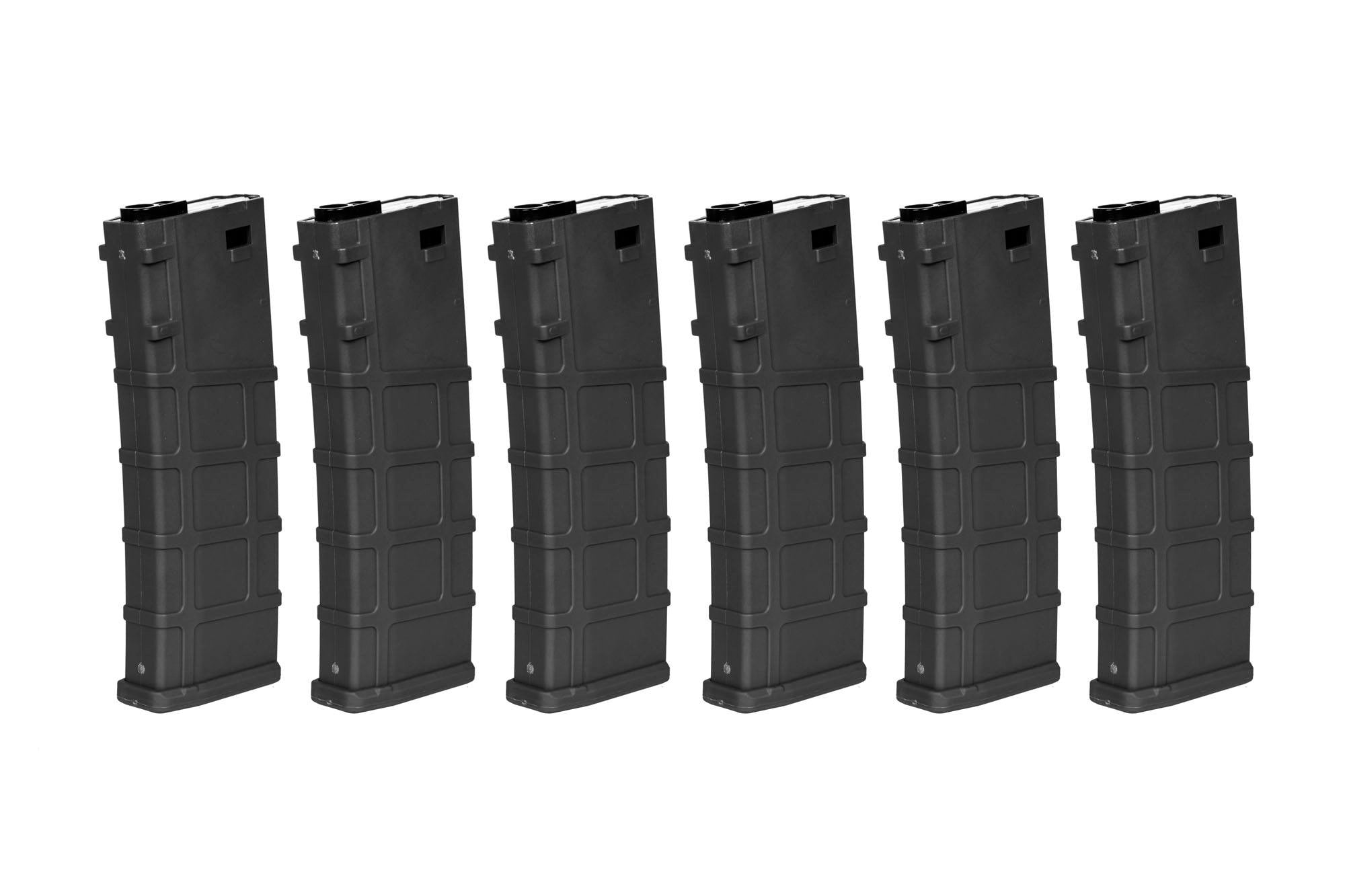 Set of 6 Polymer 30 BB's Real-Cap magazines for M4/M16 replicas - Black