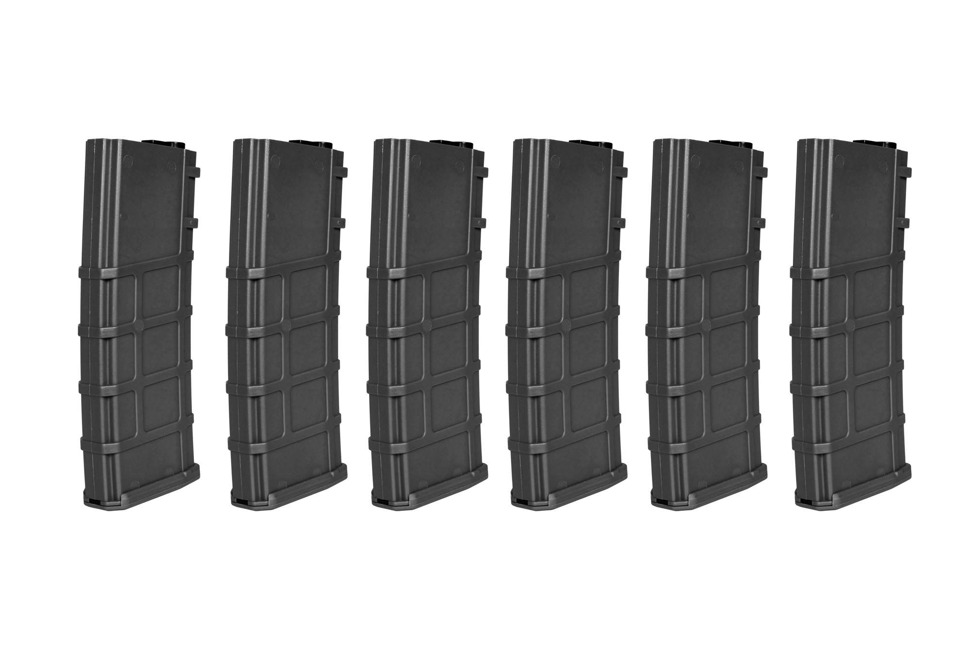 Set of 6 Polymer 30 BB's Real-Cap magazines for M4/M16 replicas - Black-1