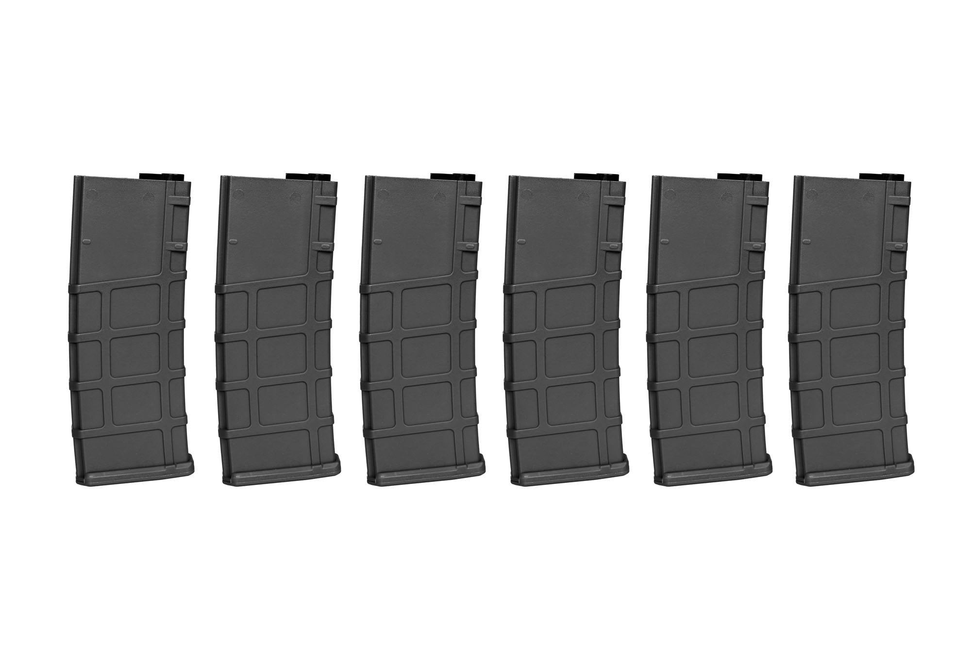Set of 6 Polymer 30 BB's Real-Cap magazines for M4/M16 replicas - Black-2
