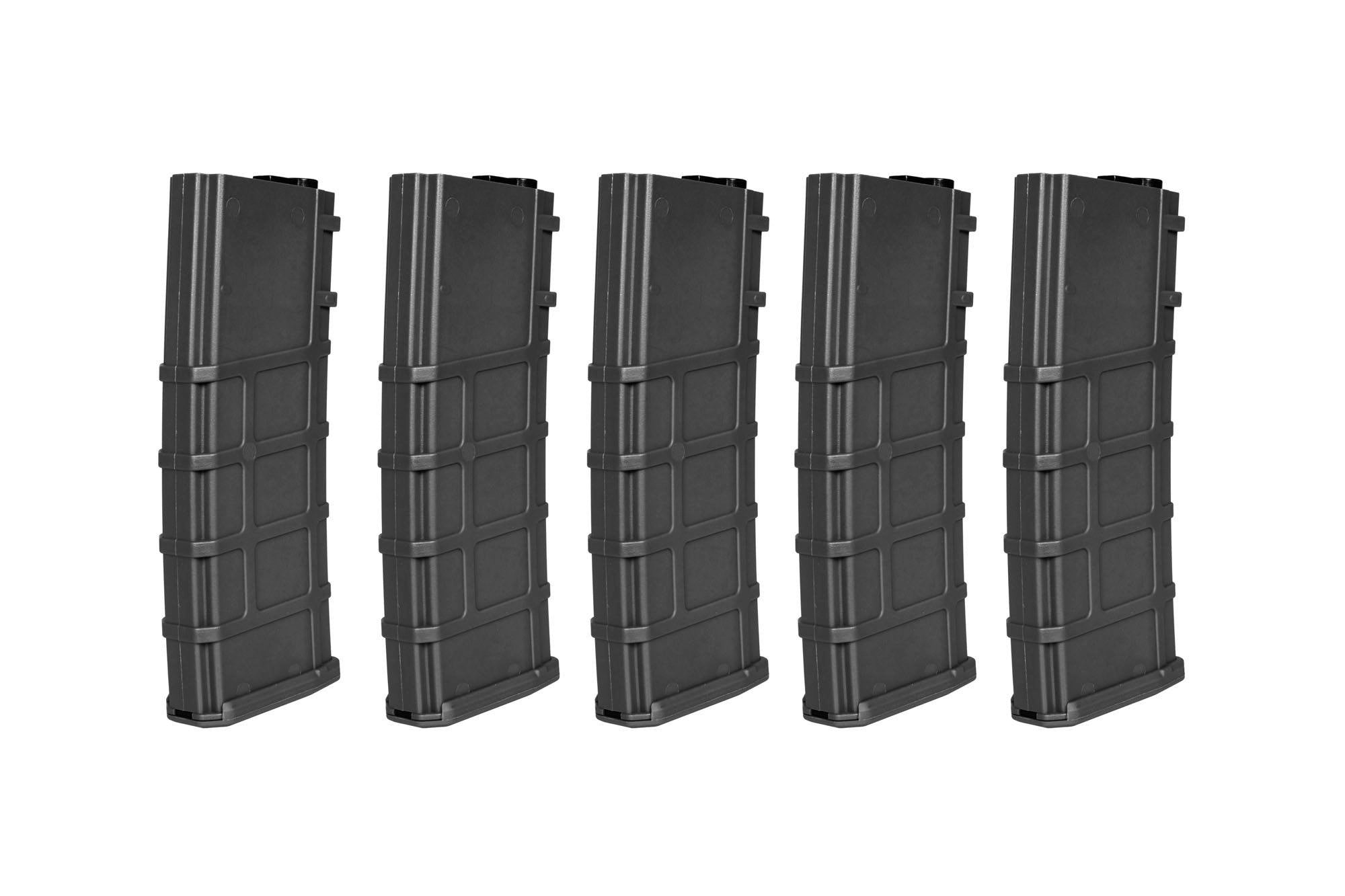 Set of 5 Polymer 200 BB's Mid-Cap magazines for M4/M16 replicas - Black-1
