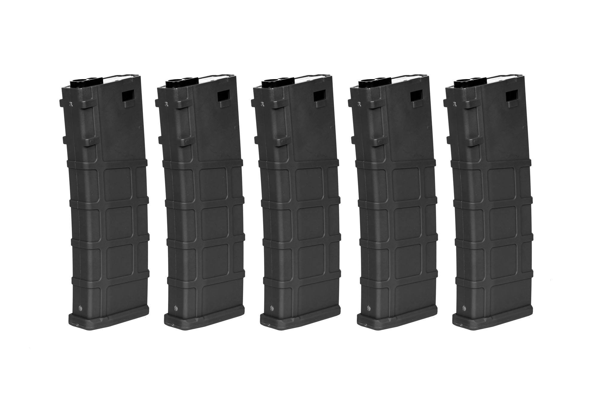 Set of 5 Polymer 200 BB's Mid-Cap magazines for M4/M16 replicas - Black-2