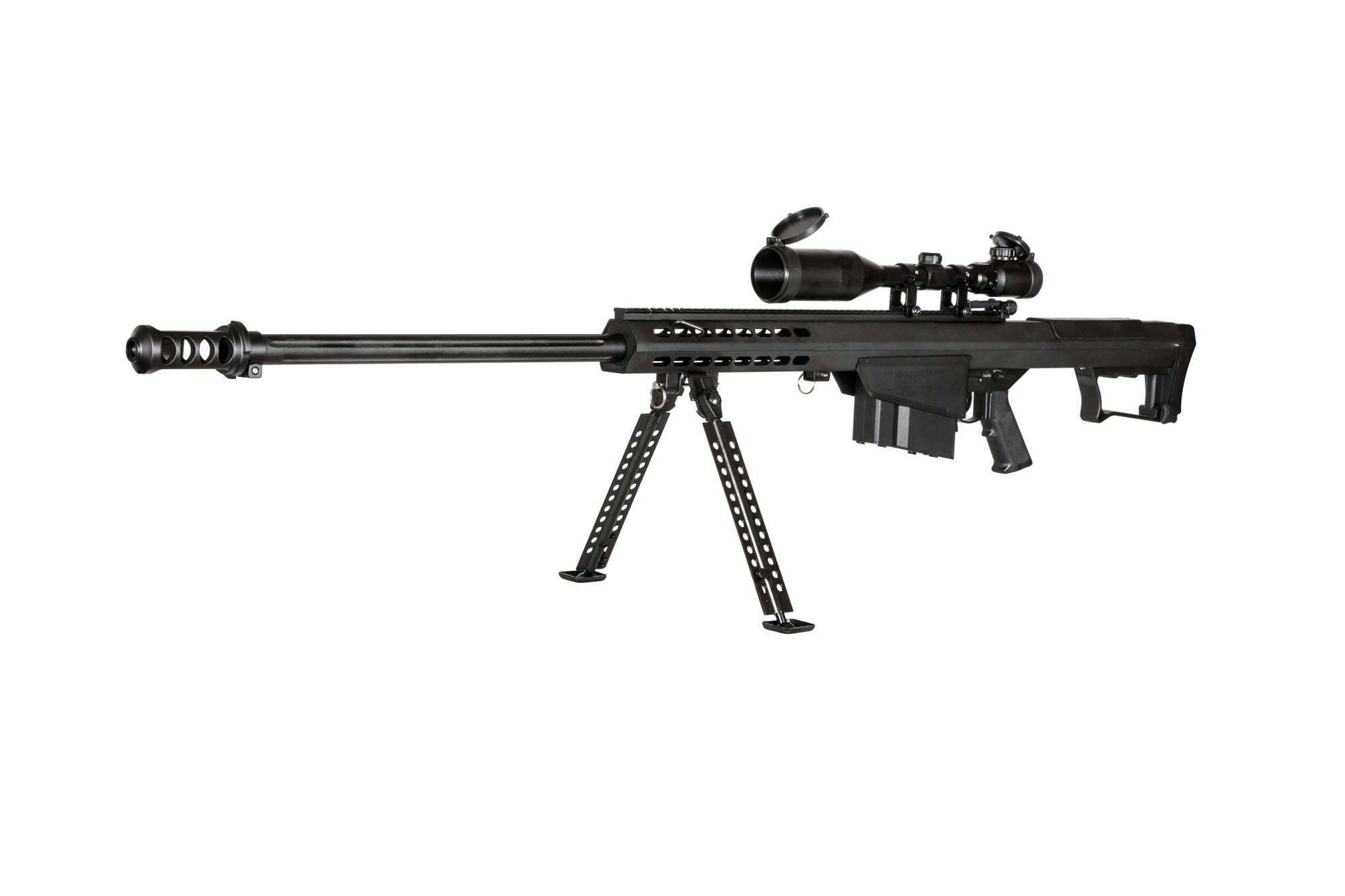 Barrett M82 Scharfschütze mit Zweibein und Zielfernrohr (SW-024S) Schwarz