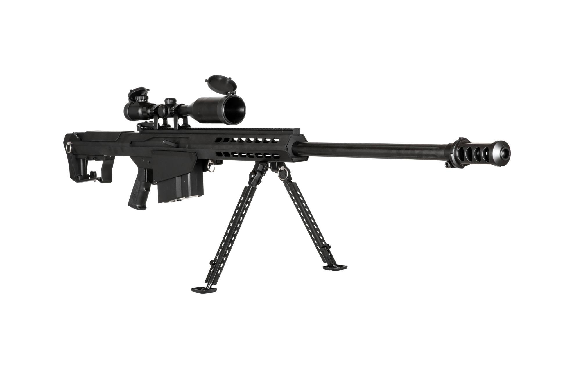 Barrett M82 Scharfschütze mit Zweibein und Zielfernrohr (SW-024S) Schwarz