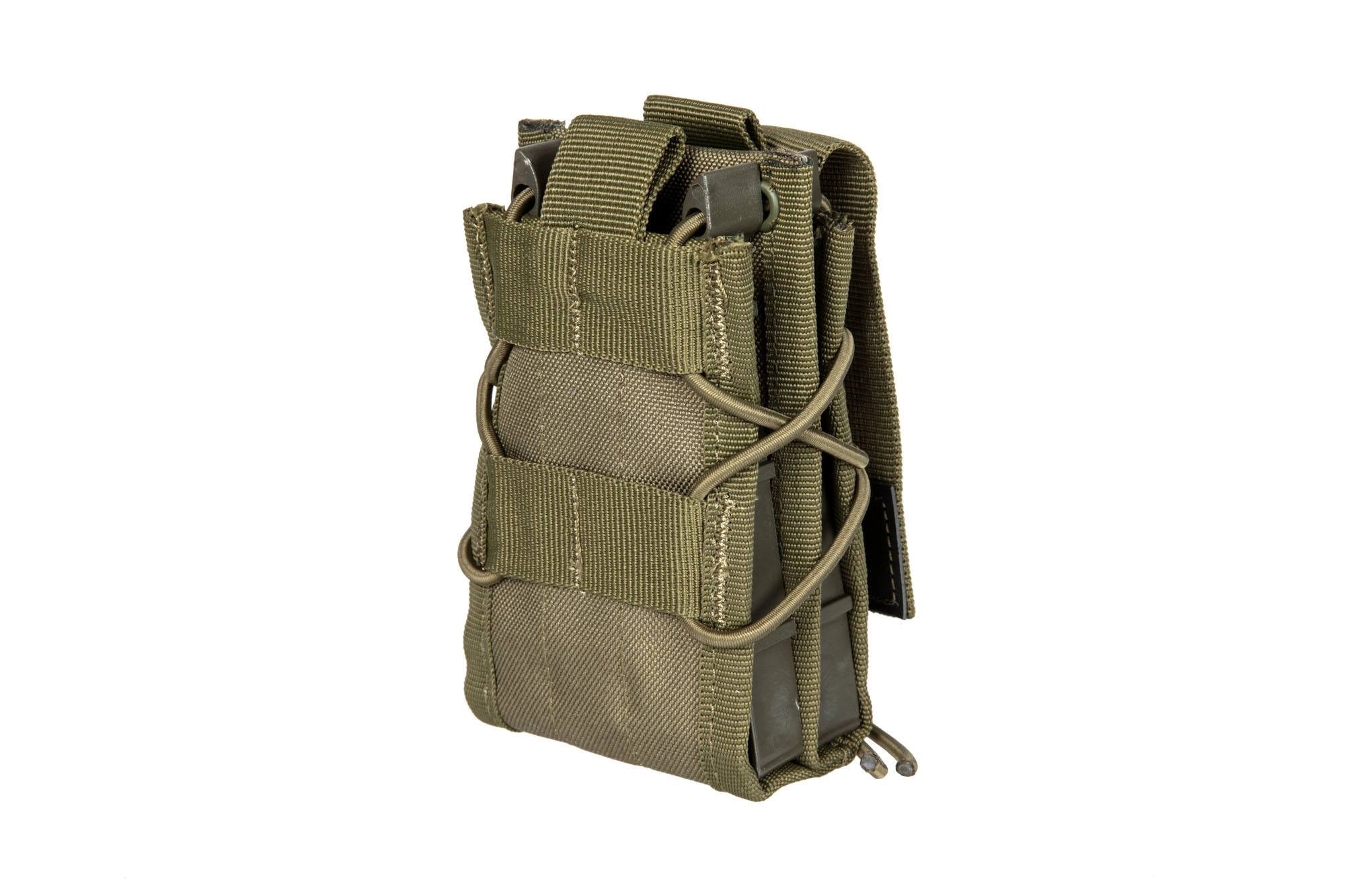 Double shingle-type magazine pouch - olive green