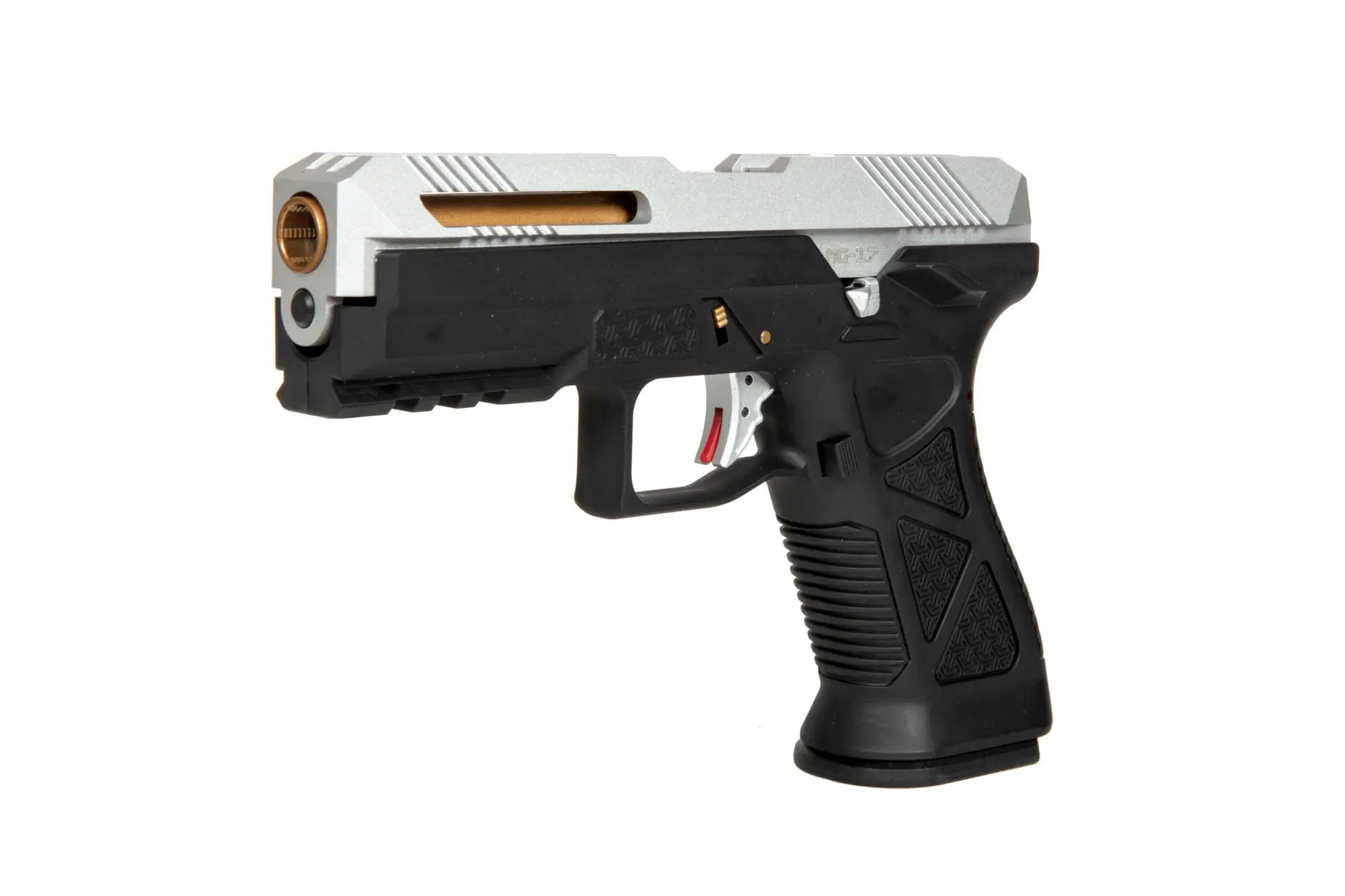 AG17 airsoft blowback pistol - silver and black
