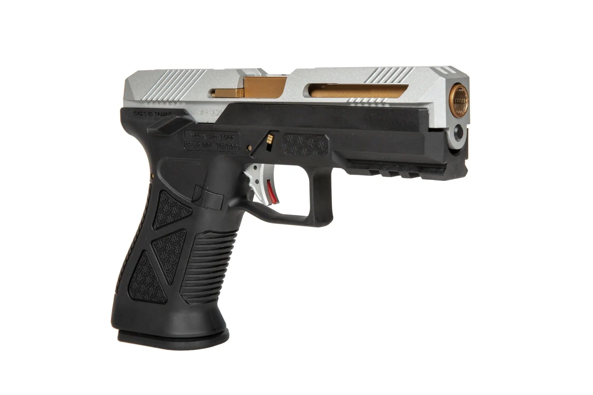 AG17 airsoft blowback pistol - silver and black