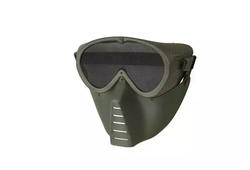 Protective Facial Mask w/eye protection - Green