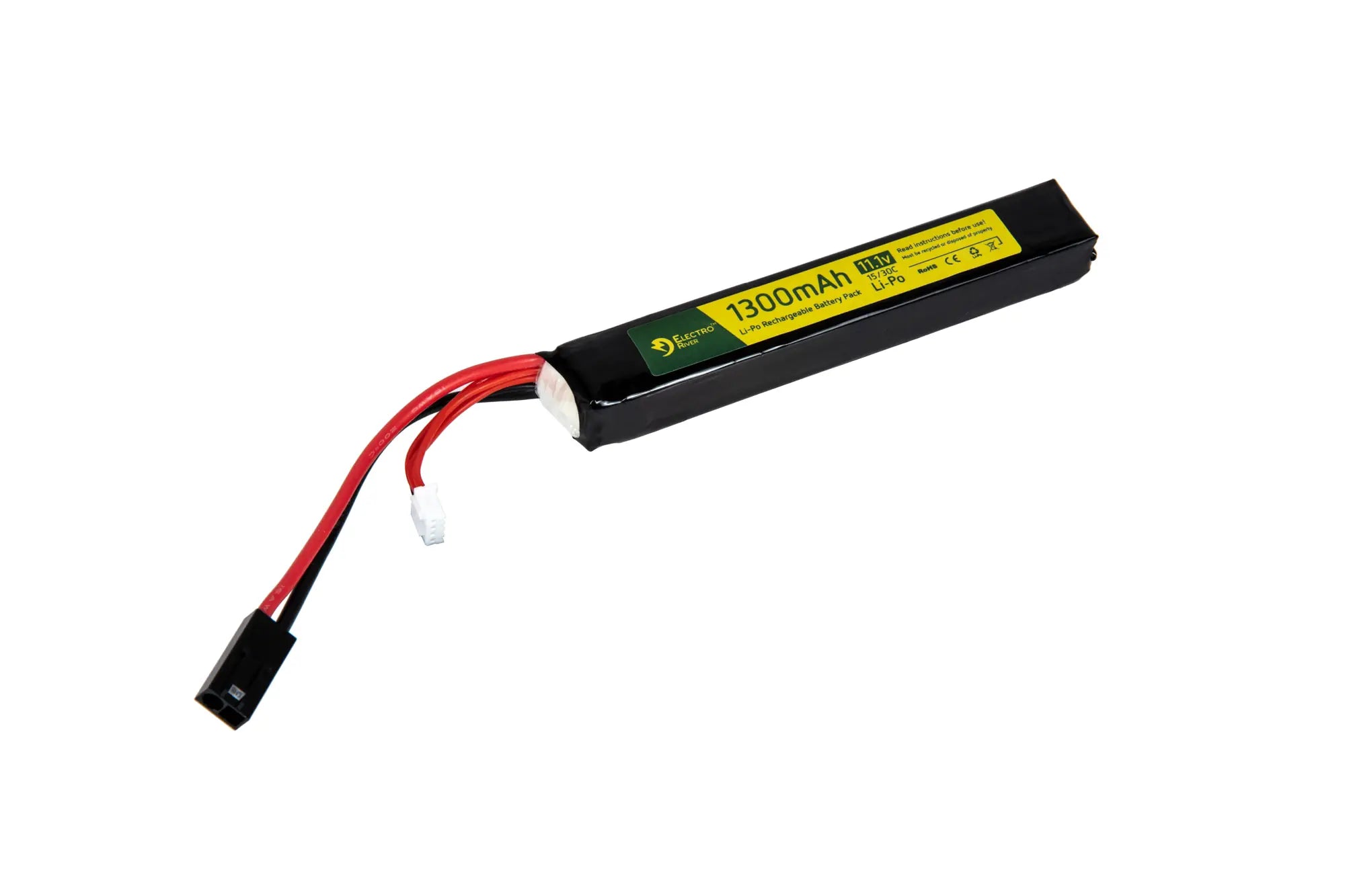 SPECNA ARMS - Batterie LiPo 7,4v 1300mAh 15/30C, 1 Stick, Dean - Safe Zone  Airsoft