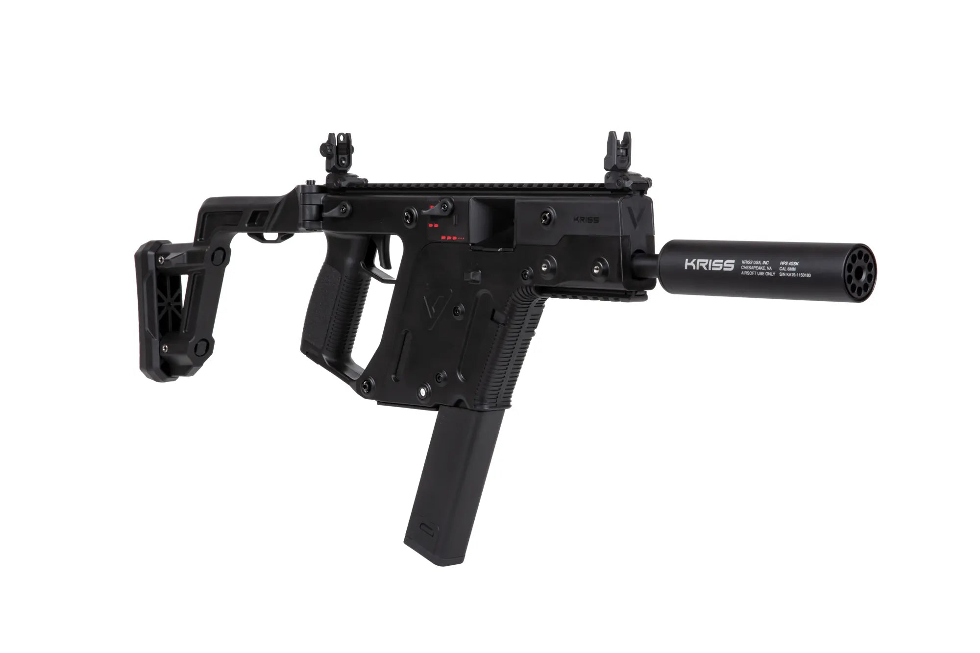 Replika pistoletu maszynowego Krytac Kriss Vector z atrapą tłumika dźwięku Czarny-3