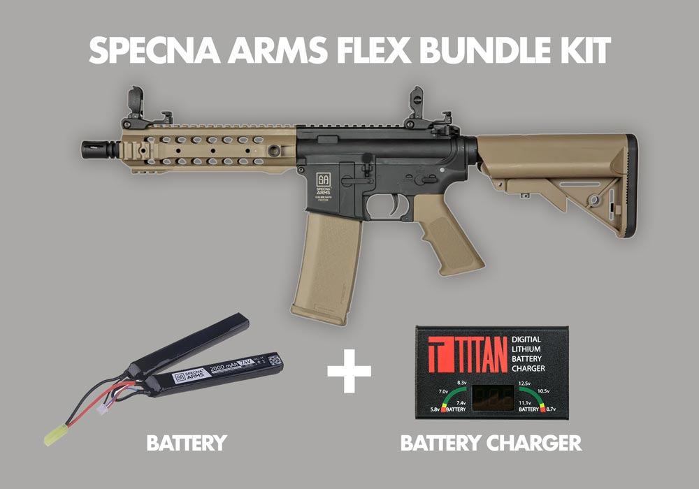 Specna Arms SA-F01 FLEX tan + battery + top quality charger