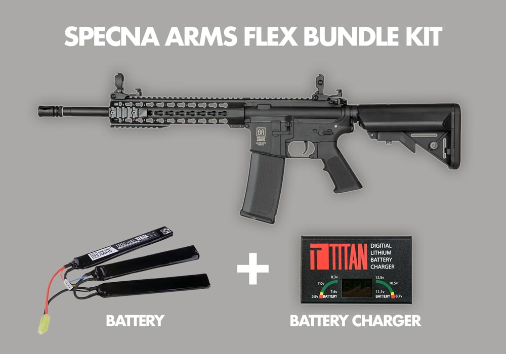 Specna Arms Starter Bundle Kit: SA-F02 FLEX battle-ready airsoft rifle