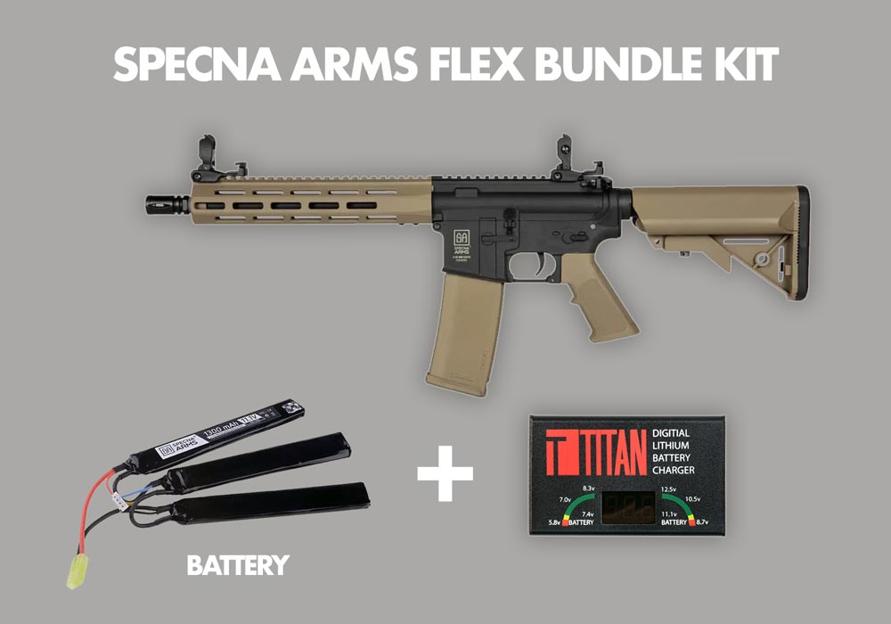 Specna Arms Starter Bundle Kit: Fucile Softair SA-F02 FLEX pronto per la battaglia